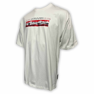 T-Shirt "The Past We Inherit The Future We Build" White/Red Logo Mens