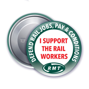"I Support The Rail Workers" 38mm Badge (Pack of 10)