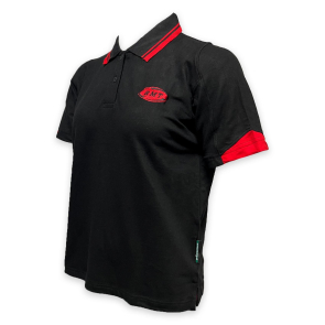 Ladies Black/Red Twin-Tipped Polo Shirt.