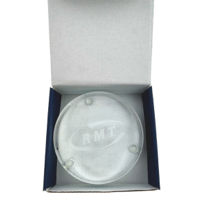 9cm x 18mm Clear Glass Round Paperweight